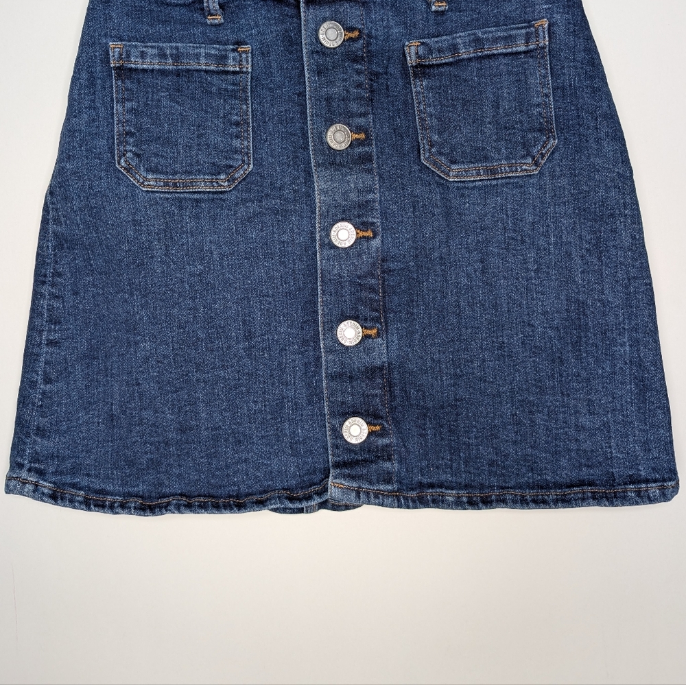 H&M Girls Kids Button Up A Line Blue Casual Mini Jean Skirt Size 10-11 Years - Picture 3 of 16
